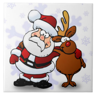 SANTA CLAUS AND RUDOLPH TILE