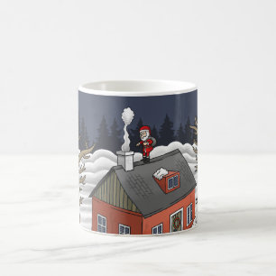 Santa Claus and the little red house Coffee Mug
