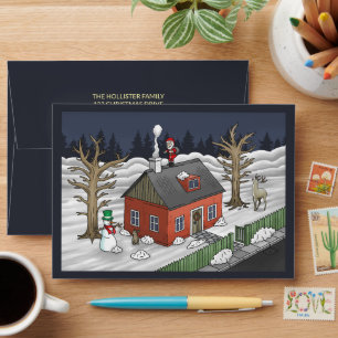 Santa Claus and the little red house Envelope