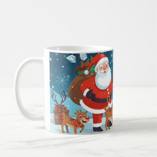 Santa Claus and the reindeer Coffee Mug (Left)