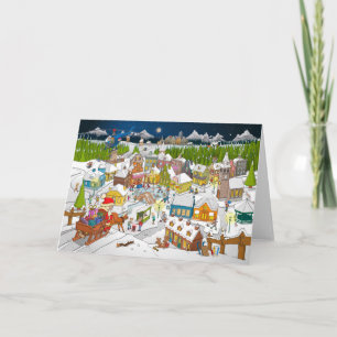 Santa Claus arivezes in the Santa Village Thank You Card