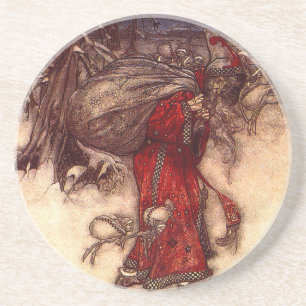 Santa Claus Arthur Rackham  Coaster