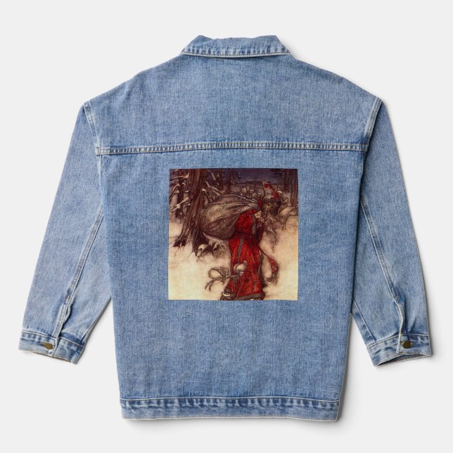 Santa Claus Arthur Rackham  Denim Jacket (Back)