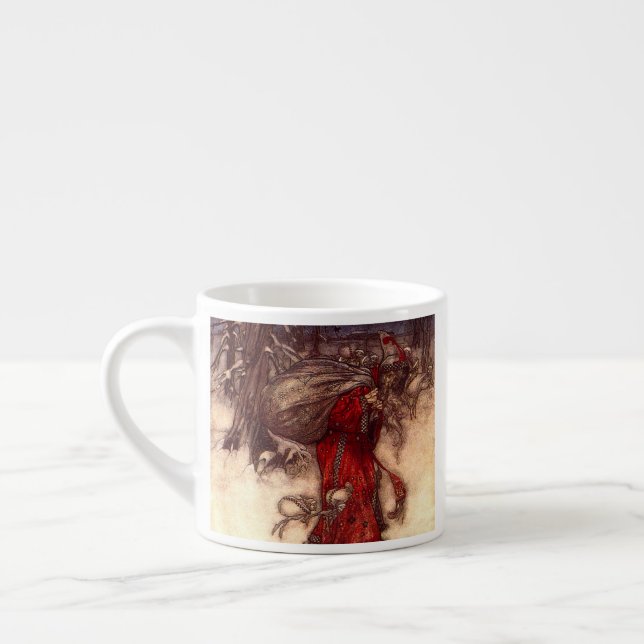 Santa Claus Arthur Rackham  Espresso Cup (Left)