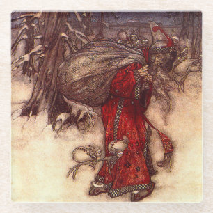 Santa Claus Arthur Rackham  Glass Coaster