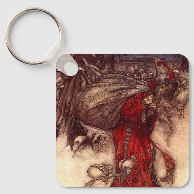 Santa Claus Arthur Rackham  Key Ring (Front)