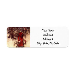 Santa Claus Arthur Rackham  Return Address Label