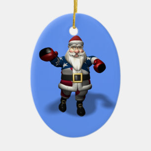 Santa Claus At Boxing Day Ceramic Tree Decoration