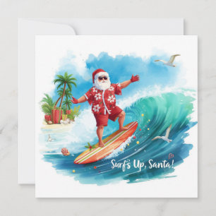 SANTA CLAUS  at Hawaii Beach for Christmas Holiday Card