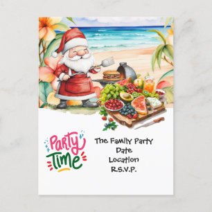 SANTA CLAUS  at Hawaii Beach for Christmas Postcard