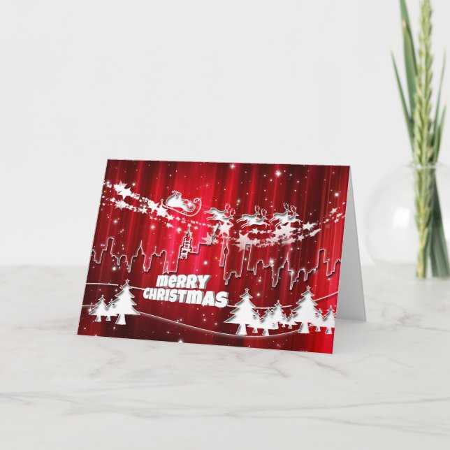 Santa Claus at work Holiday Card (Front)