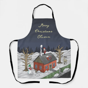 Santa Claus at work on Christmas Eve Apron