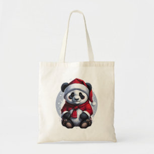 Santa Claus Baby Panda   Christmas Tote Bag