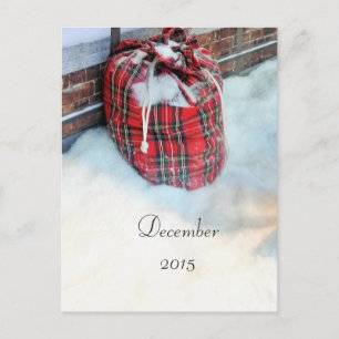 Santa Claus Bag in snow, December 2015 card