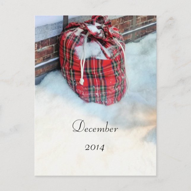 Santa Claus Bag in snow Holiday Postcard (Front)