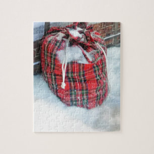 Santa Claus Bag in snow Jigsaw Puzzle