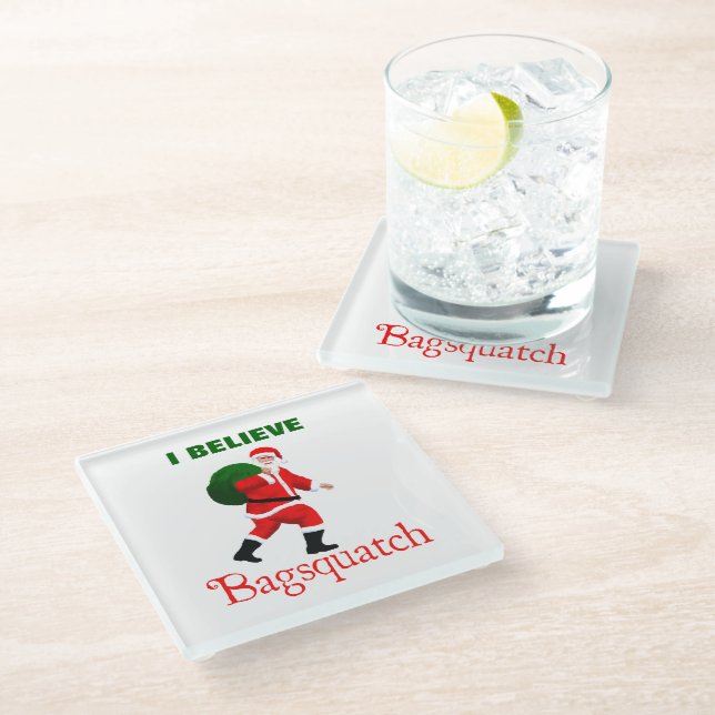 Santa Claus - Bagsquatch Glass Coaster (Angled)