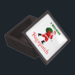Santa Claus - Bagsquatch Keepsake Box<br><div class="desc">Do you believe in Santa Claus? An image of Santa Claus along the lines of the striding Sasquatch from the Patterson-Gimlin film. Text reading "Bagsquatch" also appears along with customisable text reading "I BELIEVE." Bagsquatch, aka Bigbag, is an elusive, nocturnal figure generally only seen on one night in late December....</div>
