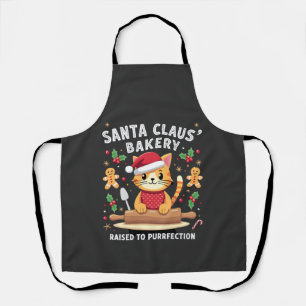 Santa Claus Bakery Kneaded To Purrfection Christma Apron