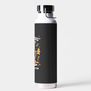 Santa Claus Bakery Kneaded To Purrfection Christma Water Bottle