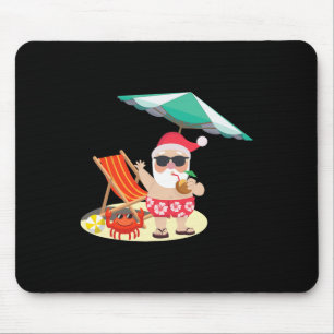 Santa Claus Beach Funny Summer Christmas In July T Mouse Pad