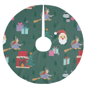 santa claus befana brushed polyester tree skirt