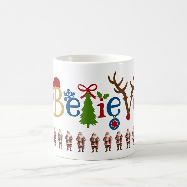 Santa Claus Believe Christmas Coffee Mug (Center)