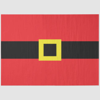 Santa Claus Belly Belt Buckle Red Black Yellow Fun Tissue Paper