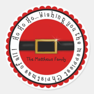 Santa Claus Belly Christmas Holiday Stickers