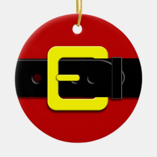 Santa Claus Belt Ceramic Ornament (Front)