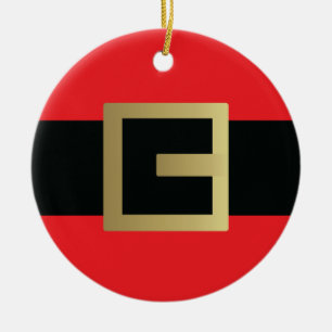Santa Claus Belt Christmas Ceramic Ornament