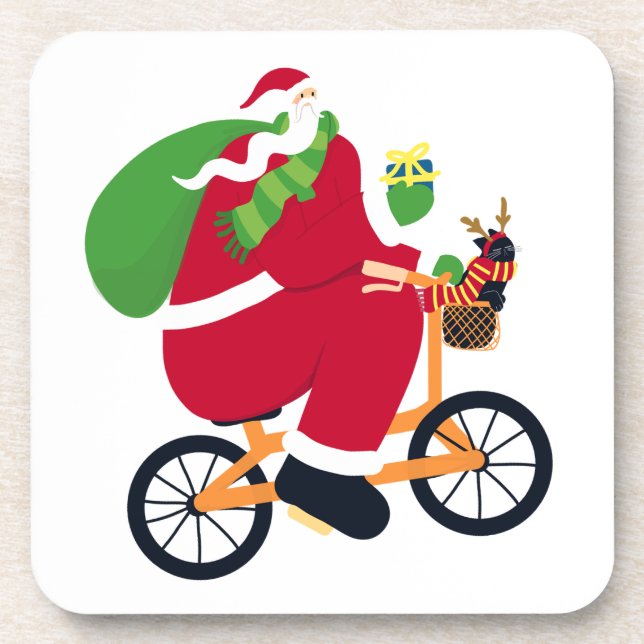 Santa Claus bike  Coaster (Front)