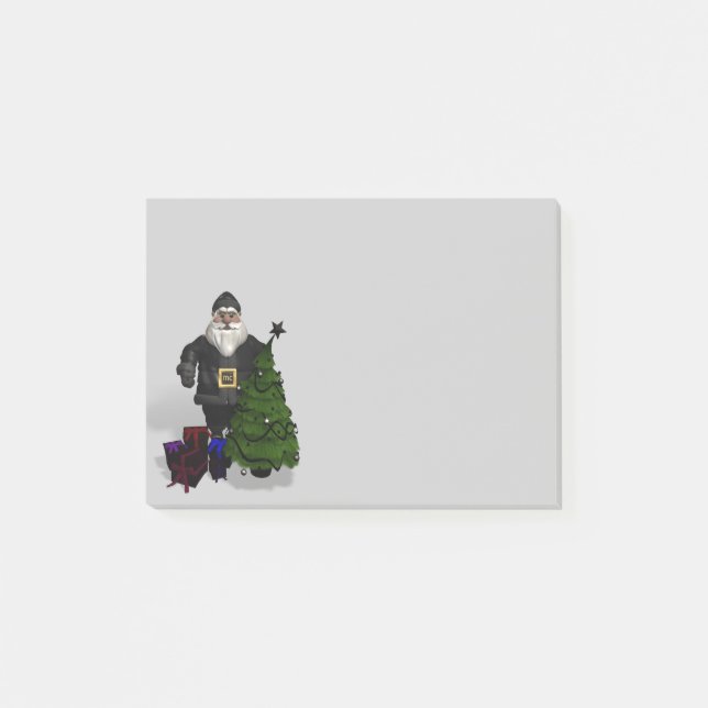 Santa Claus Biker Leather Dress Post-it Notes (Front)