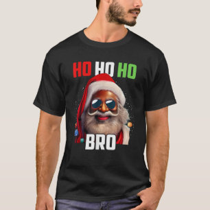 Santa Claus Black Afro African American Ho Ho Ho C T-Shirt