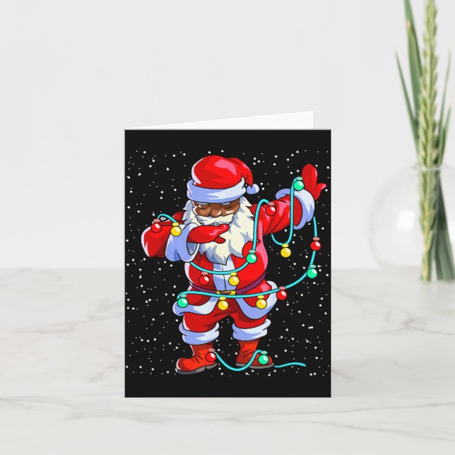 Santa Claus Black Christmas Afro African American  Card (Front)