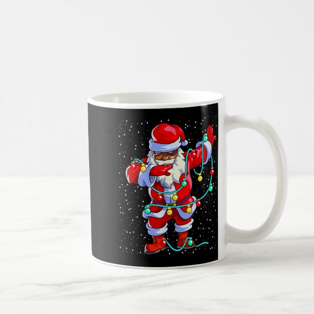 Santa Claus Black Christmas Afro African American  Coffee Mug (Right)