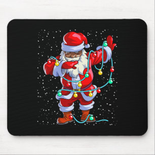 Santa Claus Black Christmas Afro African American Mouse Pad