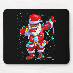 Santa Claus Black Christmas Afro African American  Mouse Pad