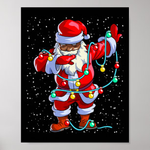 Santa Claus Black Christmas Afro African American Poster