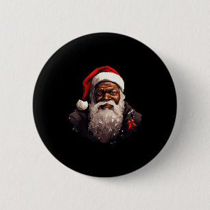 Santa Claus Black Christmas Xmas Santa Afro Africa 6 Cm Round Badge