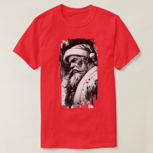 Santa Claus Black Ink Christmas T-Shirt
