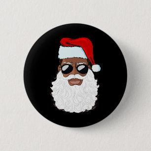 Santa Claus Black Xmas Santa Afro African American 6 Cm Round Badge