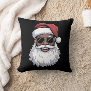 Santa Claus Black Xmas Santa Afro African American Cushion