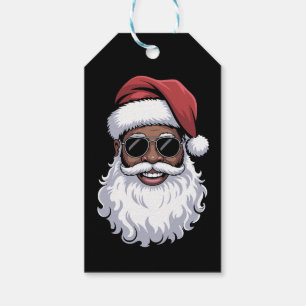 Santa Claus Black Xmas Santa Afro African American Gift Tags
