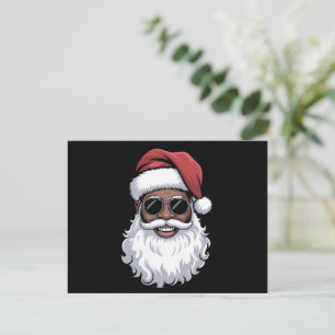 Santa Claus Black Xmas Santa Afro African American Holiday Postcard