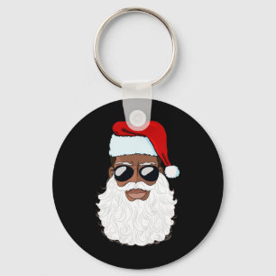 Santa Claus Black Xmas Santa Afro African American Key Ring