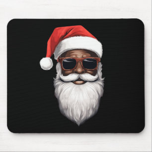 Santa Claus Black Xmas Santa Afro African American Mouse Pad