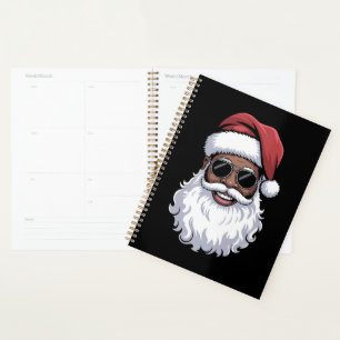 Santa Claus Black Xmas Santa Afro African American Planner