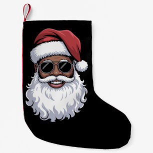 Santa Claus Black Xmas Santa Afro African American Small Christmas Stocking