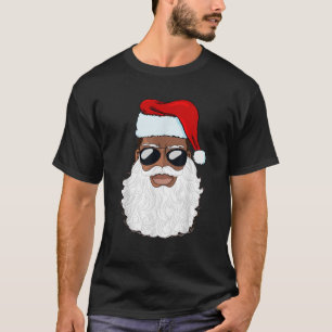 Santa Claus Black Xmas Santa Afro African American T-Shirt